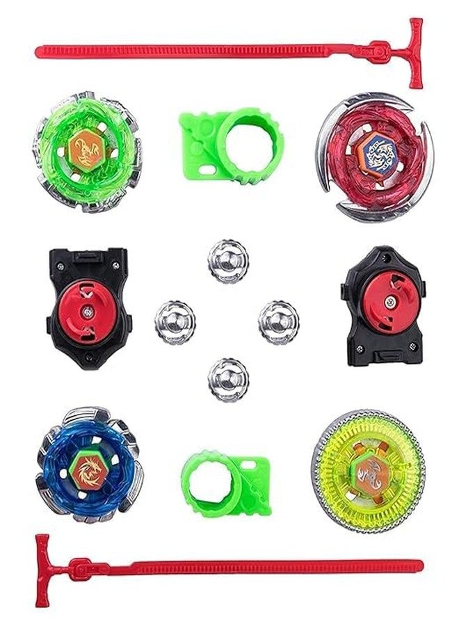 Carryze Metal Fusion Clash of Tornado Speed Top Spinning Toy for Kids Boys and Girls | Stadium Battle with 4 Beys, 2 Launchers and 1 Stadium in One Pack (Multi Color) | Best Birthday Gift - Image 4